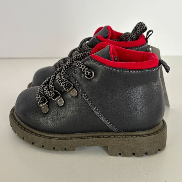 Carters Toddler Boys Ankle Boots Ralph Grey Fall Winter Lace Up Size 5 Shoes New - Picture 5 of 8